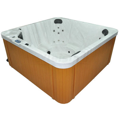 Banheira de hidromassagem exterior acrílica quadrada de design moderno para 6 pessoas a um preço econômico com função de spa de massagem conveniente